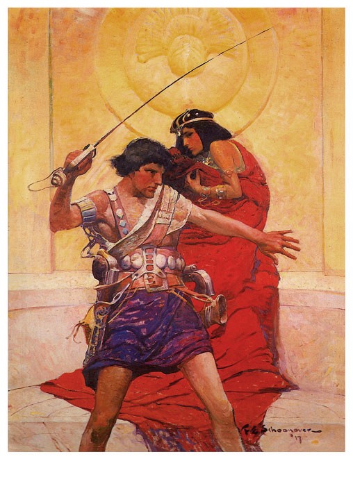 A Princess of Mars cover painting by Frank E. Schoonover
